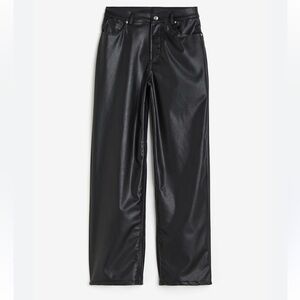 H&M Divided Black Faux Leather Trousers